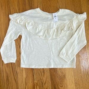 NWT Gap Girls Ruffle Ivory Long Sleeve S (6-7)